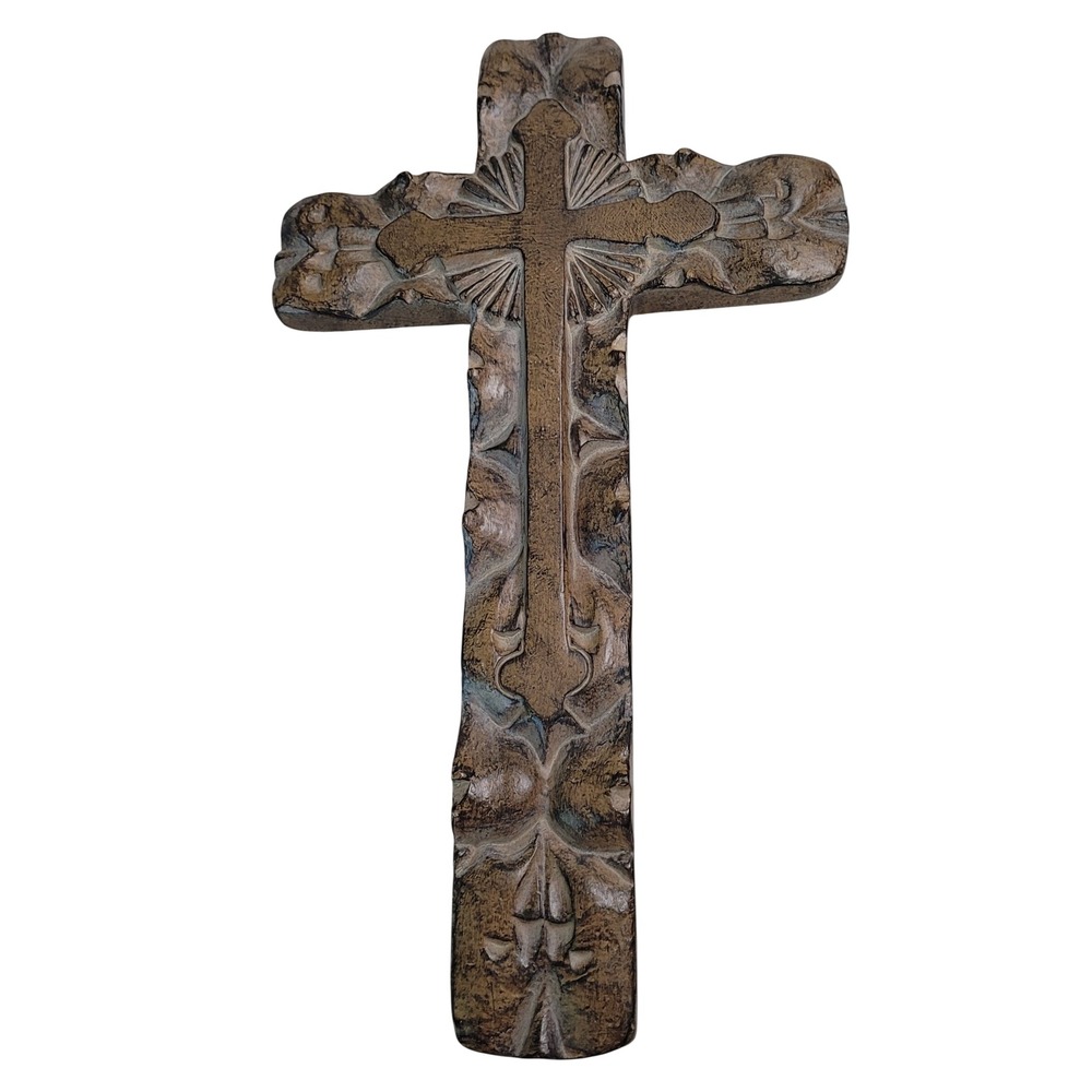 Unbranded Wall Cross Home Decor Large Bronze Gold Floral Sunburst Ornate Rustic